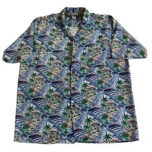 Pineapple Connection Vintage 1990's Hawaiian Button Down Shirt Men's Size Large